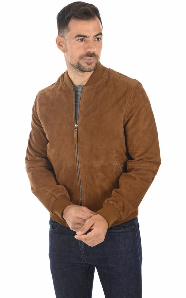 La Canadienne Teddy Cuir Velours Mario Cognac