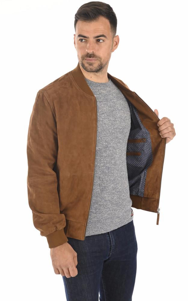La Canadienne Teddy Cuir Velours Mario Cognac