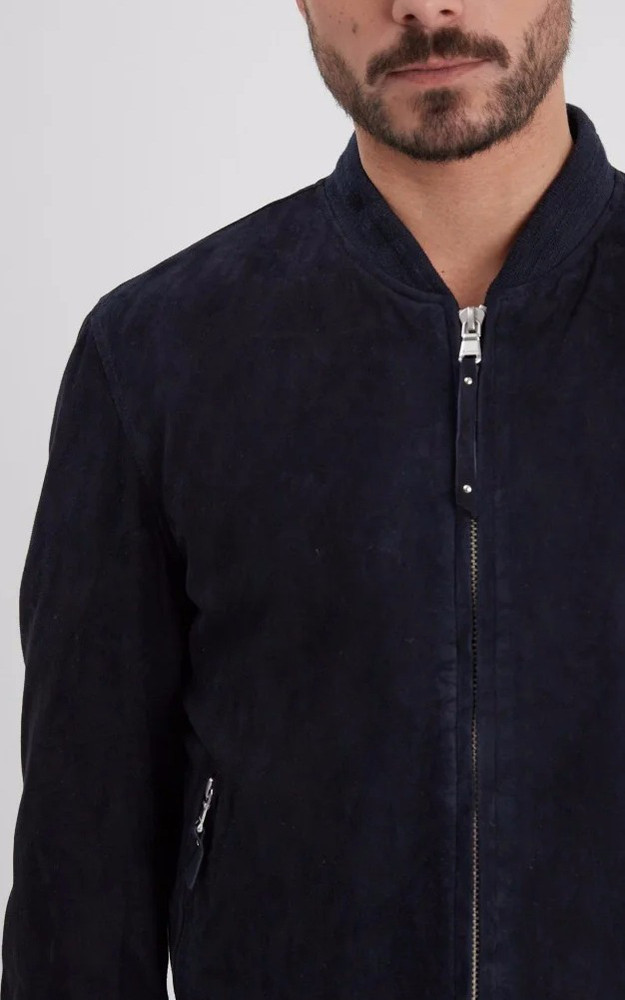 La Canadienne Teddy Cuir Velours Windon Navy