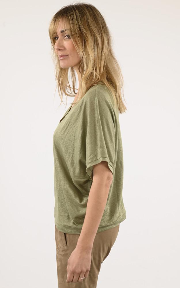 La Canadienne Top Lin Sophia Vert Chiné