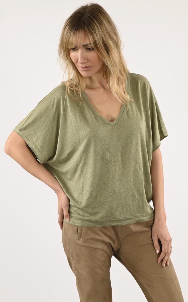 la canadienne Top lin Sophia vert chiné