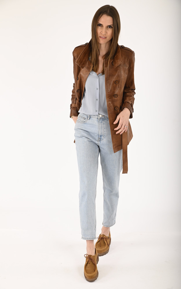 La Canadienne Trench Court Agneau Cognac