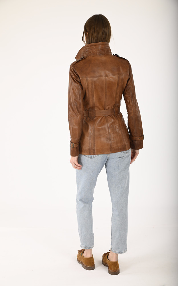 La Canadienne Trench Court Agneau Cognac