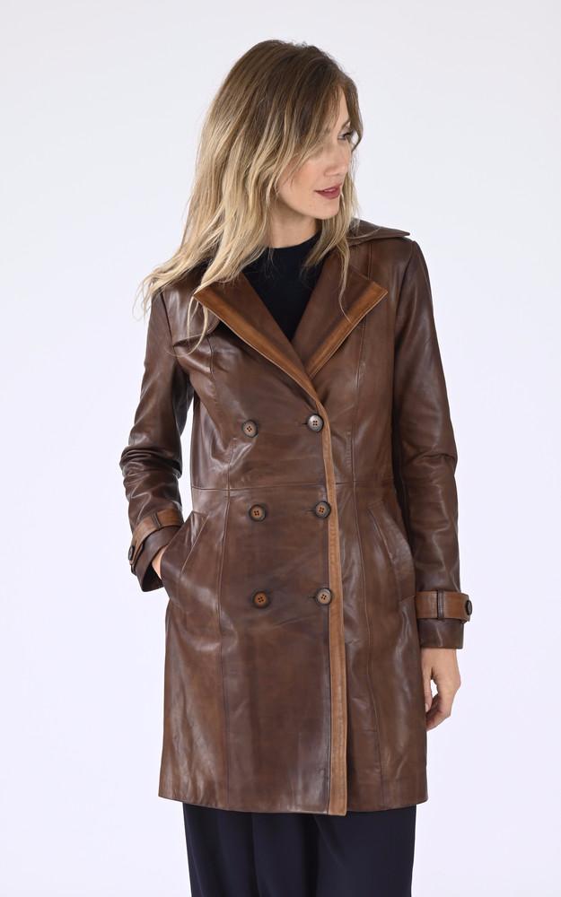 La Canadienne Trench Cuir Cognac