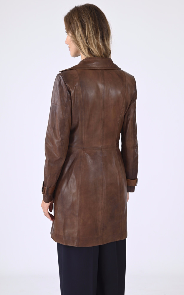 La Canadienne Trench Cuir Cognac