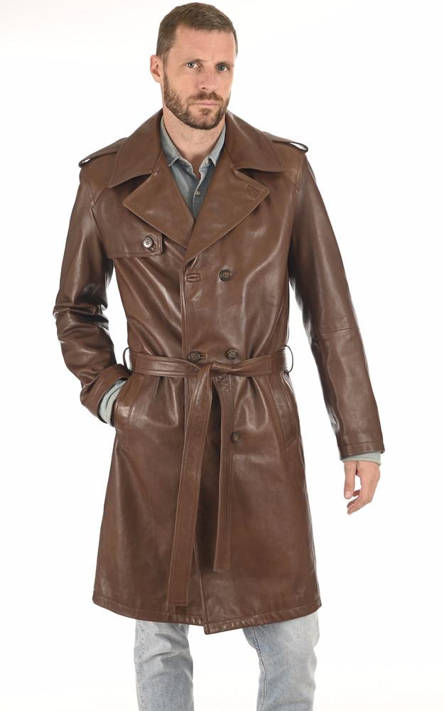 La Canadienne Trench Cuir épais Marron