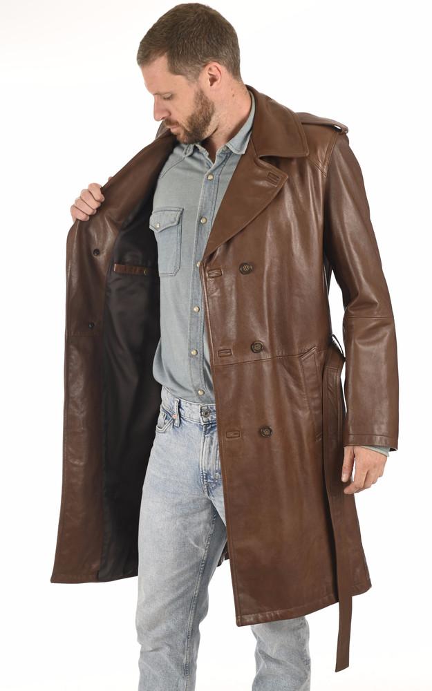 La Canadienne Trench Cuir épais Marron