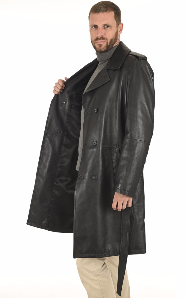 La Canadienne Trench Cuir épais Noir