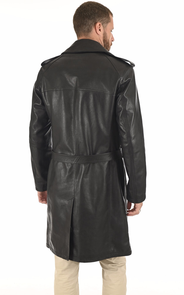 La Canadienne Trench Cuir épais Noir