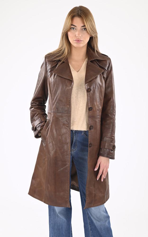 La Canadienne Trench Cuir Marron