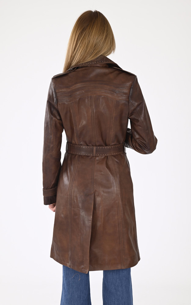 La Canadienne Trench Cuir Marron