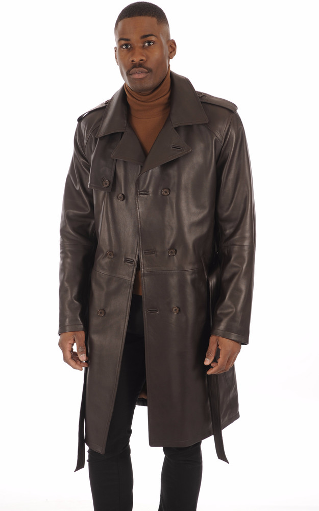 La Canadienne Trench Cuir Marron Homme