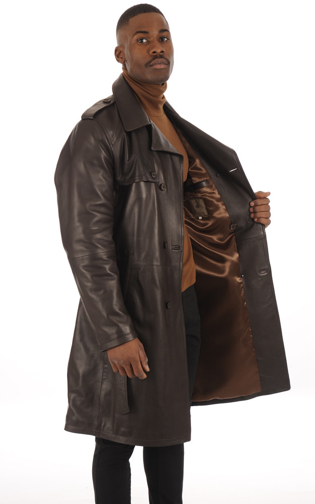 La Canadienne Trench Cuir Marron Homme