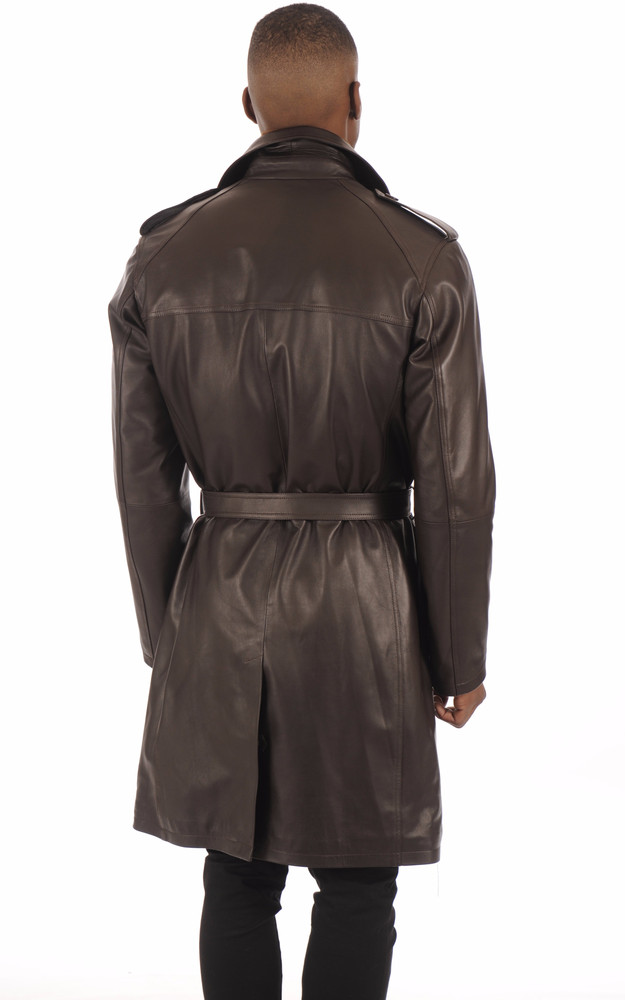 La Canadienne Trench Cuir Marron Homme