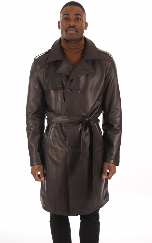 la canadienne Trench Cuir Marron Homme