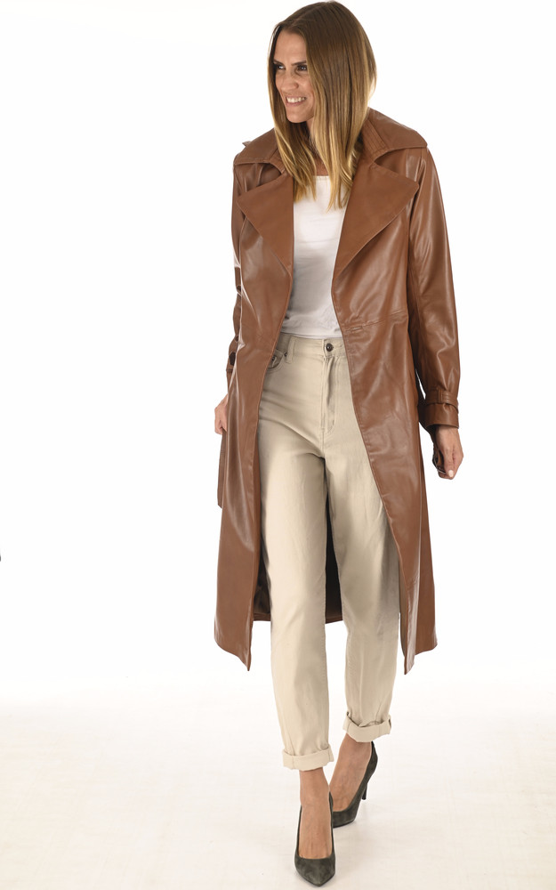 La Canadienne Trench Cuir Tabacco