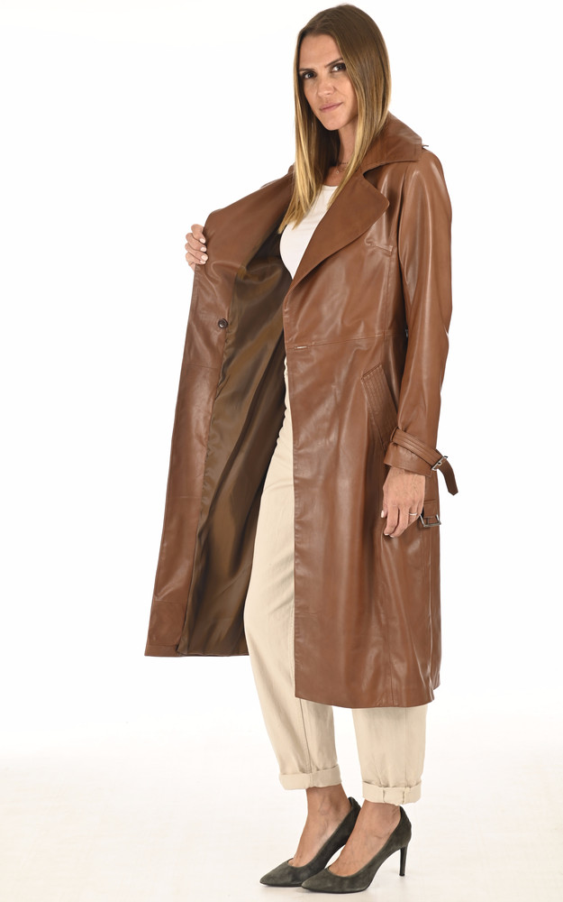 La Canadienne Trench Cuir Tabacco