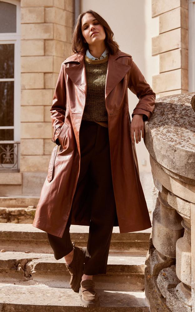 la canadienne Trench cuir Tabacco