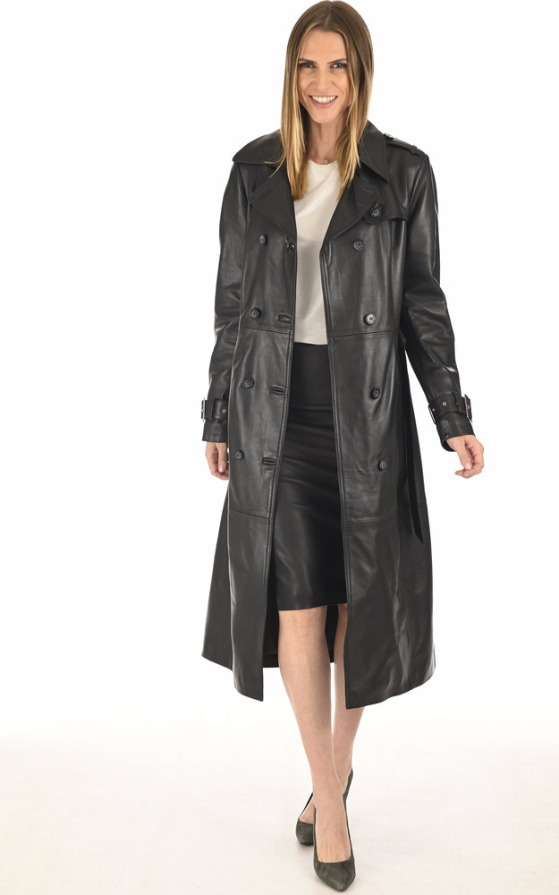 La Canadienne Trench Long Agneau Noir