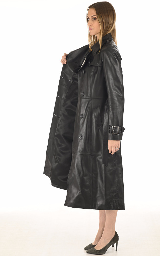La Canadienne Trench Long Agneau Noir