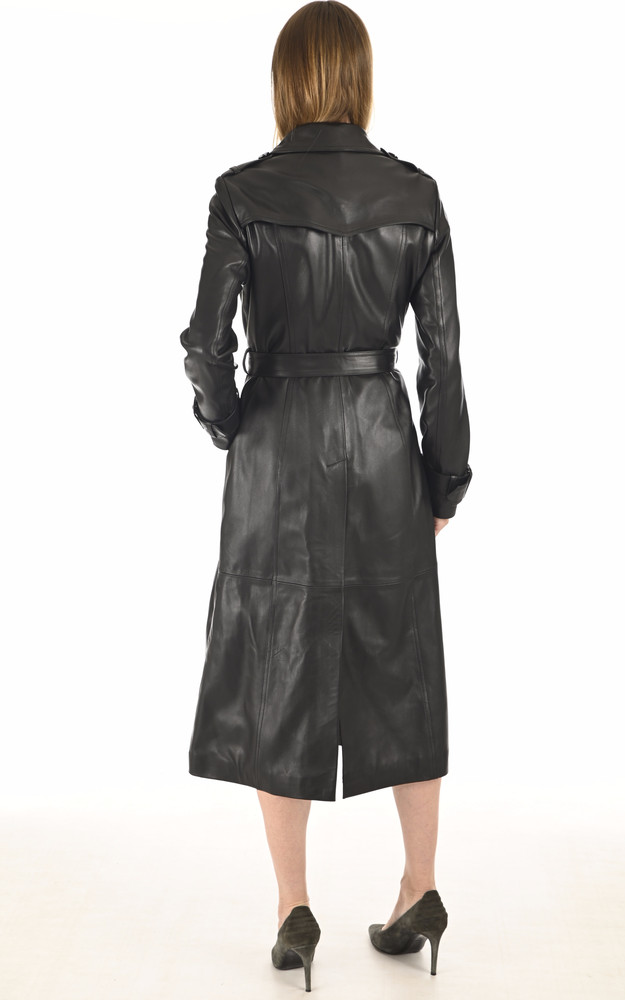 La Canadienne Trench Long Agneau Noir