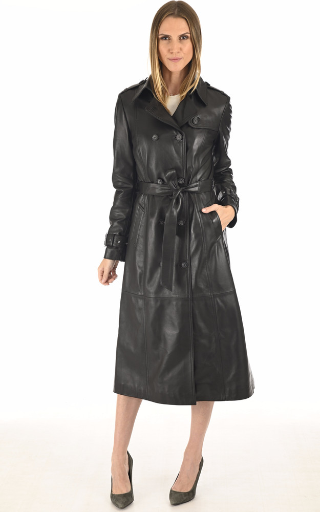 la canadienne Trench long agneau noir