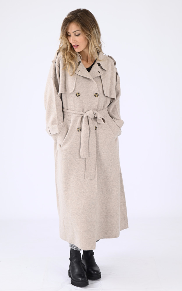 La Canadienne Trench Long Cachemire Beige