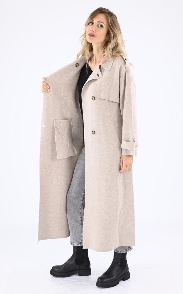 La Canadienne Trench Long Cachemire Beige