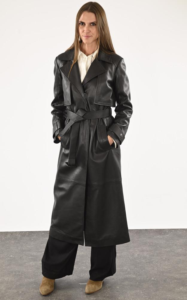La Canadienne Trench Long Cuir Noir