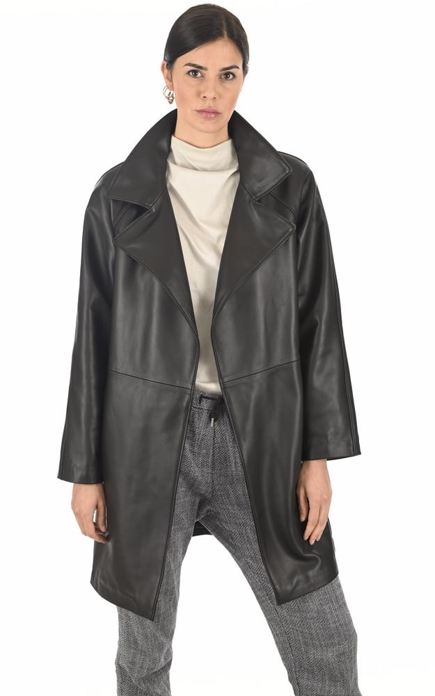 La Canadienne Trench Mi-long Agneau Noir
