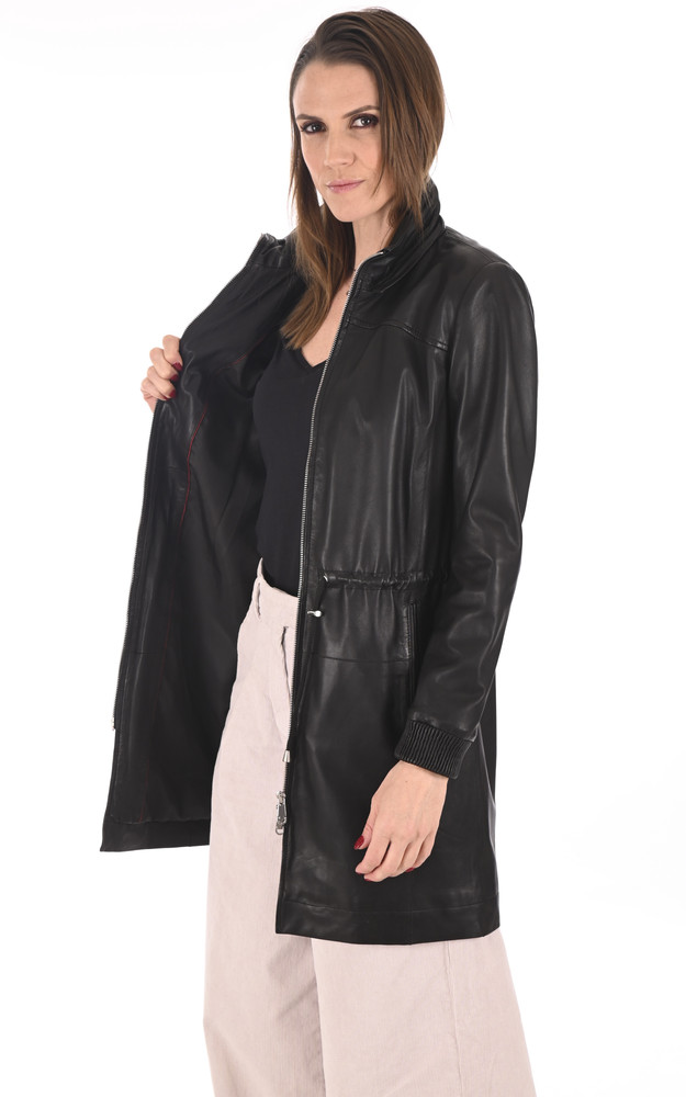 La Canadienne Veste 3/4 Capuche Cuir Agneau