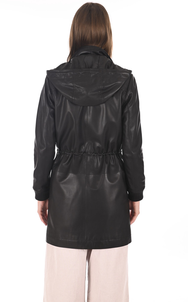 La Canadienne Veste 3/4 Capuche Cuir Agneau