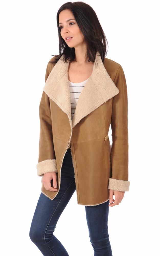 La Canadienne Veste 3/4 En Merinillo Huillé