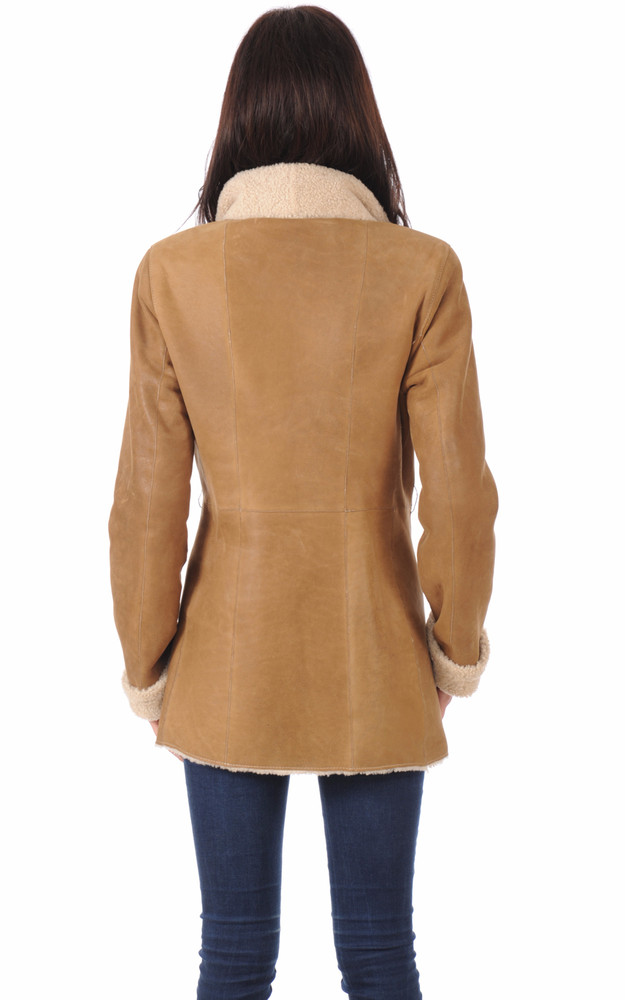 La Canadienne Veste 3/4 En Merinillo Huillé