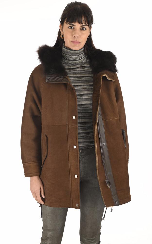 La Canadienne Veste Agneau De Toscane Marron