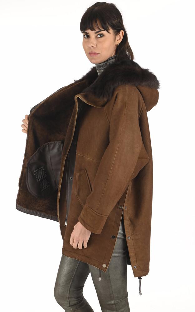 La Canadienne Veste Agneau De Toscane Marron