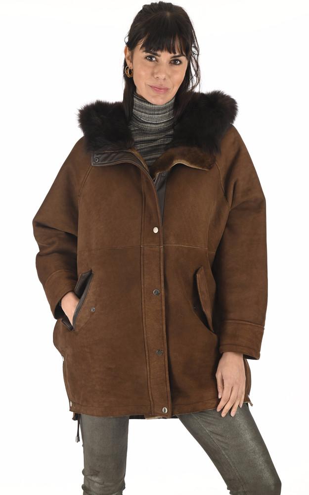 la canadienne Veste agneau de Toscane marron
