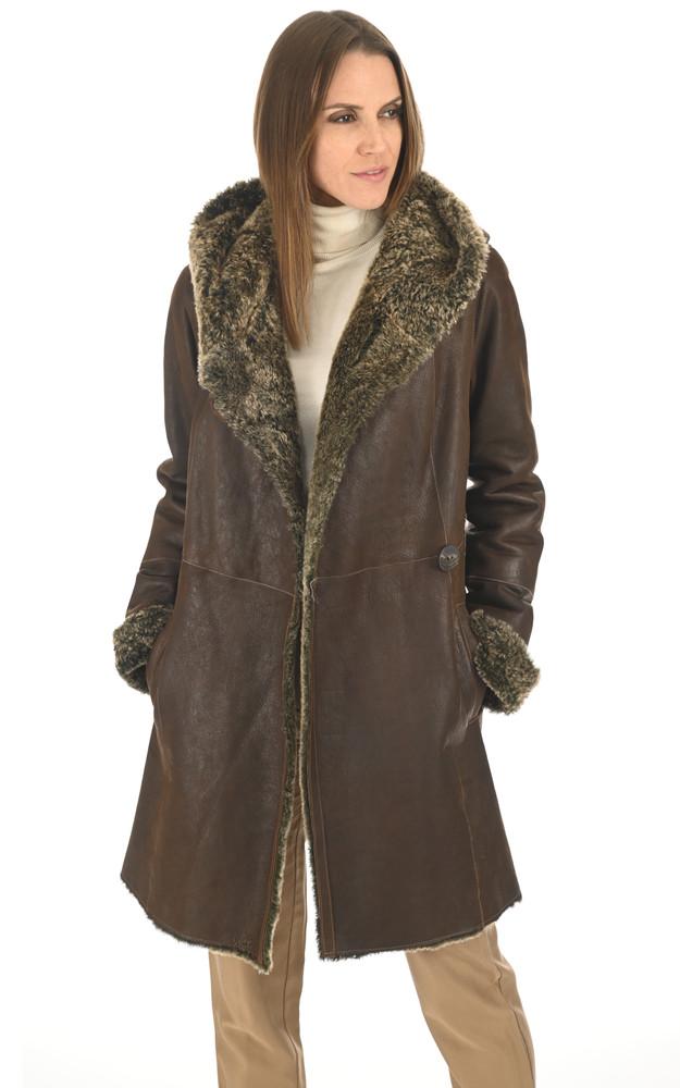 la canadienne Veste agneau merinillo marron