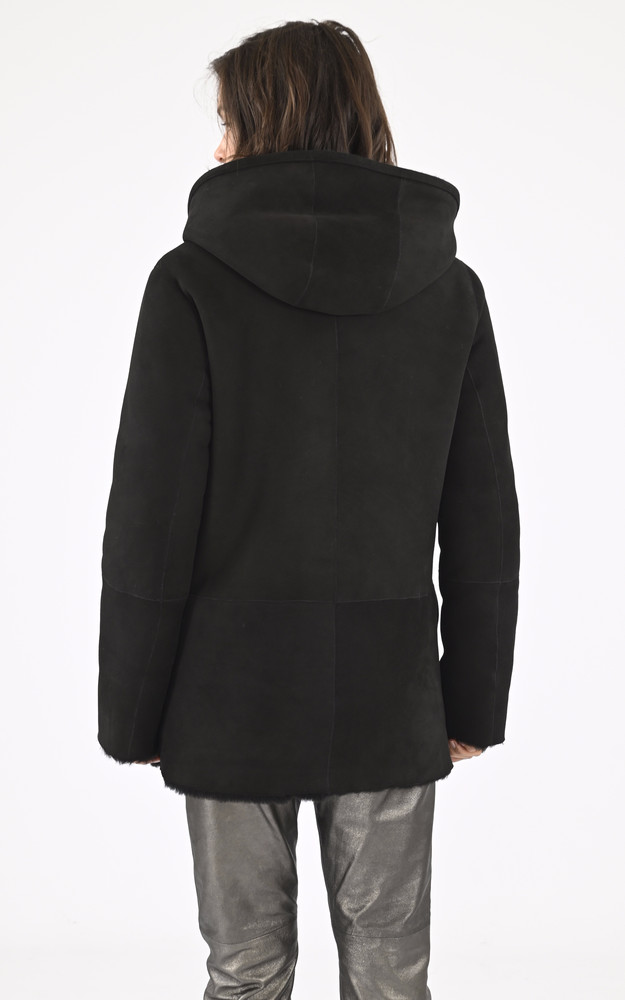 La Canadienne Veste Agneau Velours Noire