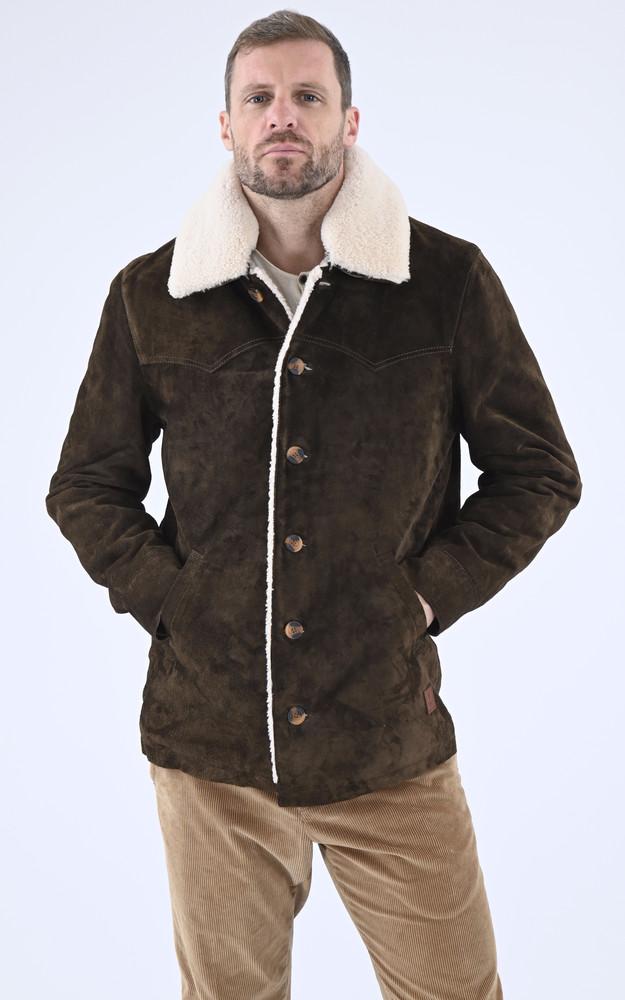 La Canadienne Veste Buffle Nubuck Marron