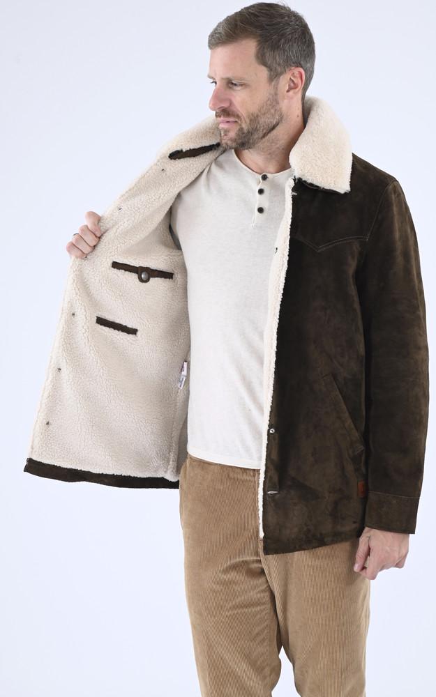 La Canadienne Veste Buffle Nubuck Marron