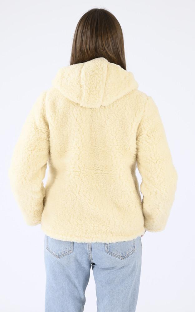 La Canadienne Veste Capuche Laine Agneau Blanche