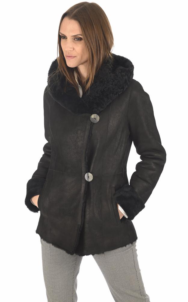 la canadienne Veste capuche merinillo noire