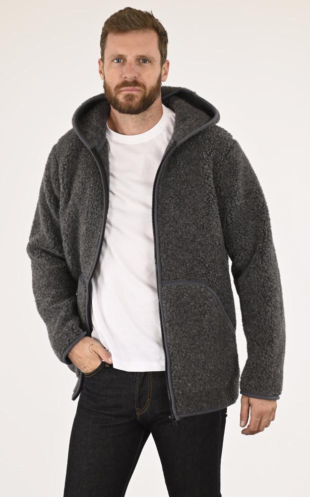 la canadienne Veste capuche mouton gris