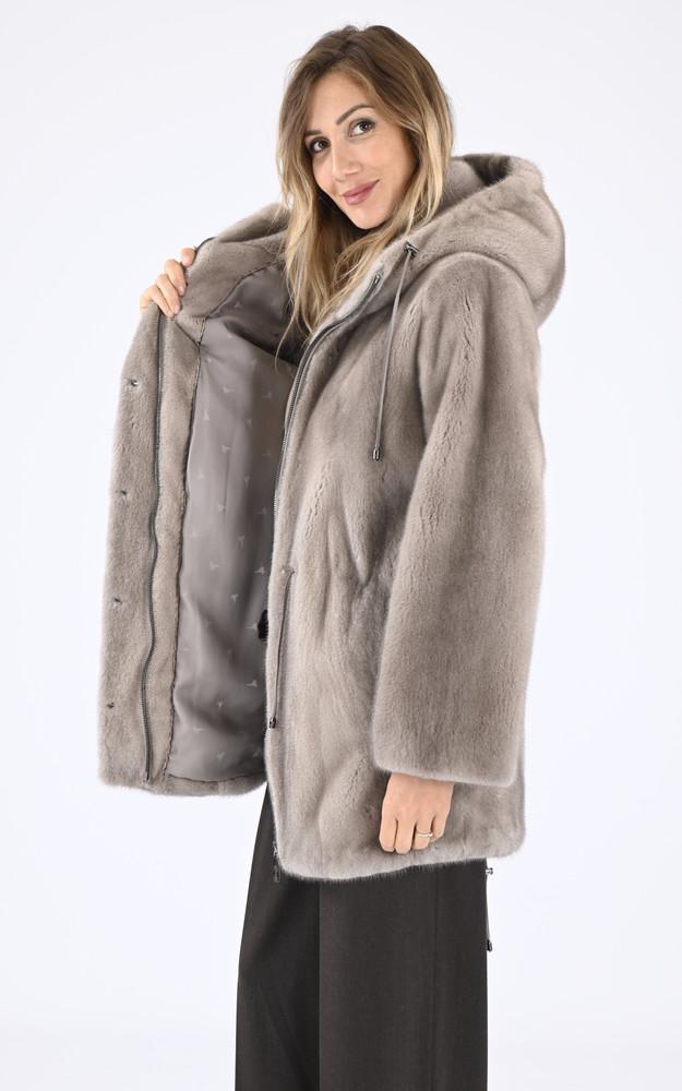 La Canadienne Veste Capuche Vison Silverblue