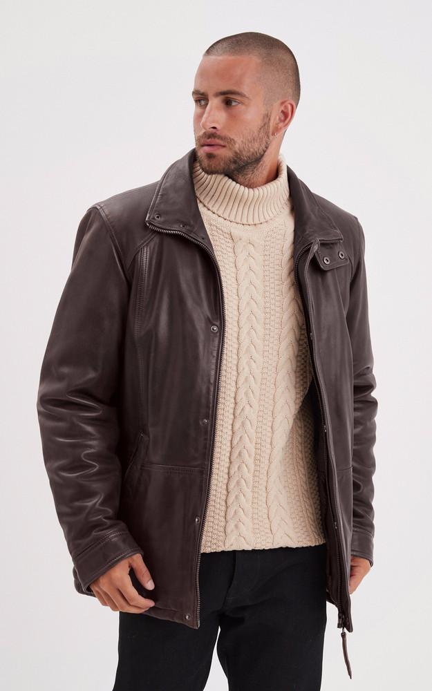 La Canadienne Veste Chaude Cuir Cerro Marron