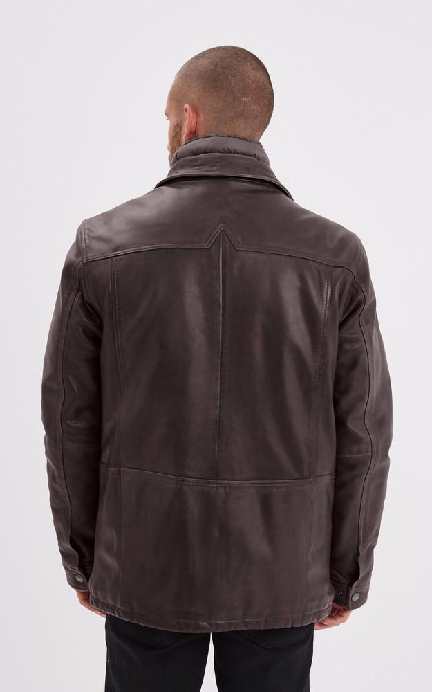 La Canadienne Veste Chaude Cuir Cerro Marron