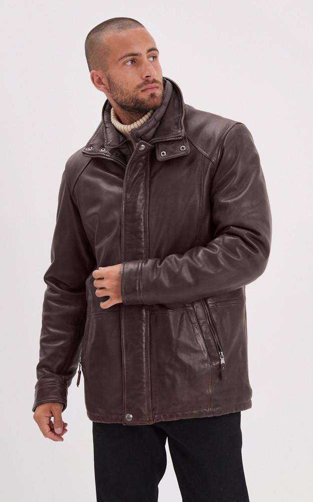 la canadienne Veste chaude cuir Cerro marron