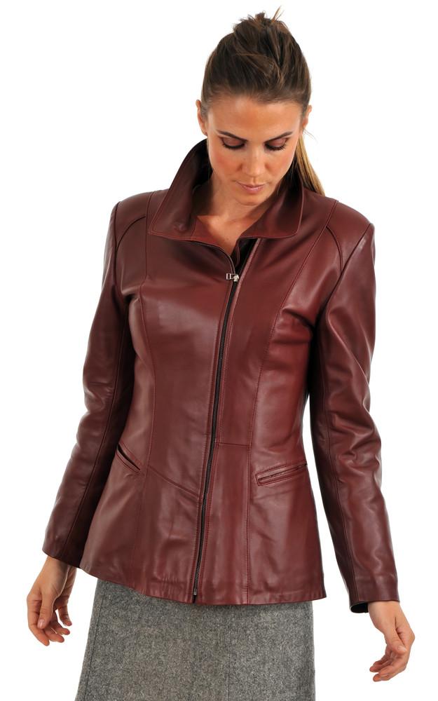 La Canadienne Veste Cintrée Cuir Rouge