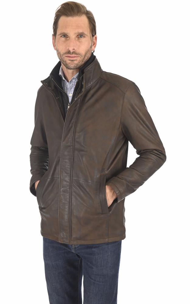 La Canadienne Veste Confort Cuir Agneau Marron